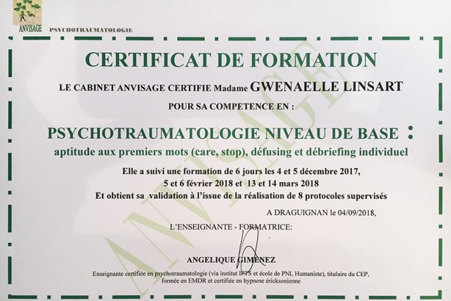 Certificat psychotraumatologie Pontivy